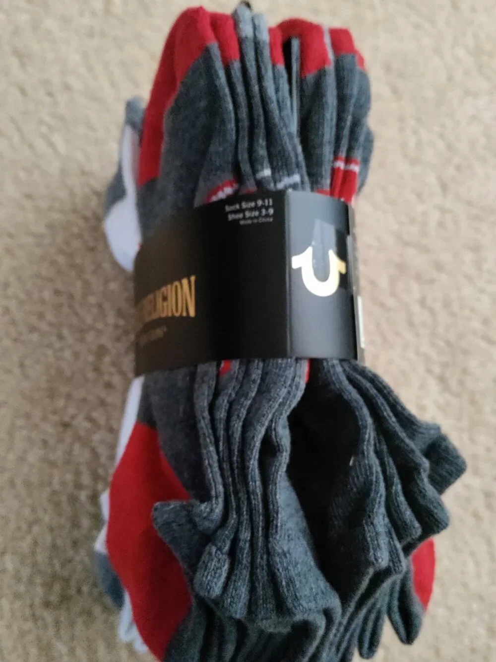 NWT Boy's True Religion Socks 10-Pack High Cushion Low Cut Size: 9-11 Poly Blend